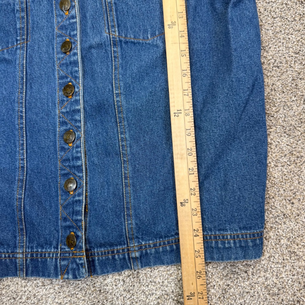 Hunters Run Vintage Denim Vest‎ Medium Wash Cotton Button Front Western Blue XL - Picture 9 of 10